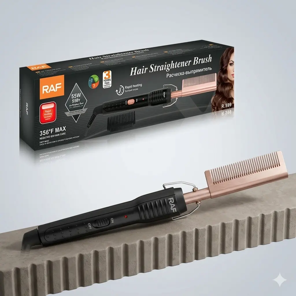 Escova Alisadora de Cabelo RAF (Hair Straightener Brush)